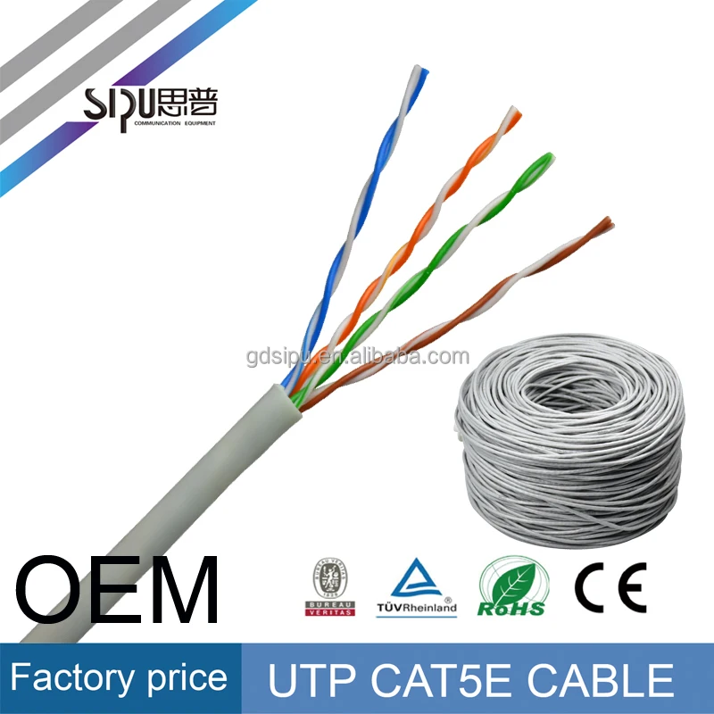 SIPU цена завода сетевой кабель cat5 26awg оптовая продажа кабеля utp cat5e с CE