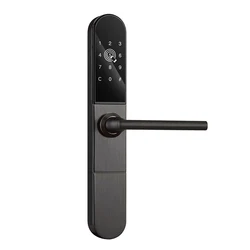 Slim Aluminum Glass Smart Slider Door Lock Wifi BLE TTLock App RFID Card Digital Code Electronic Door Lock