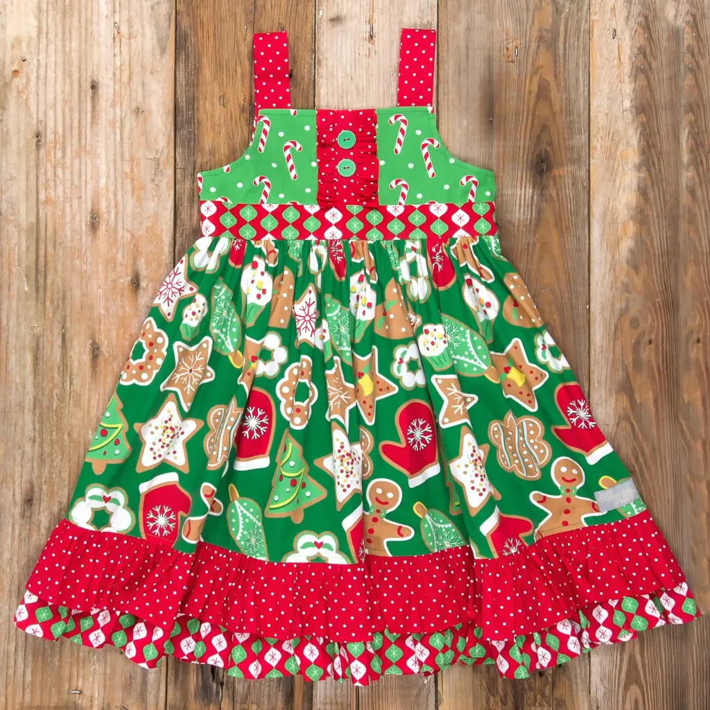 wholesale baby girl Christmas dress frock design boutique girls dress