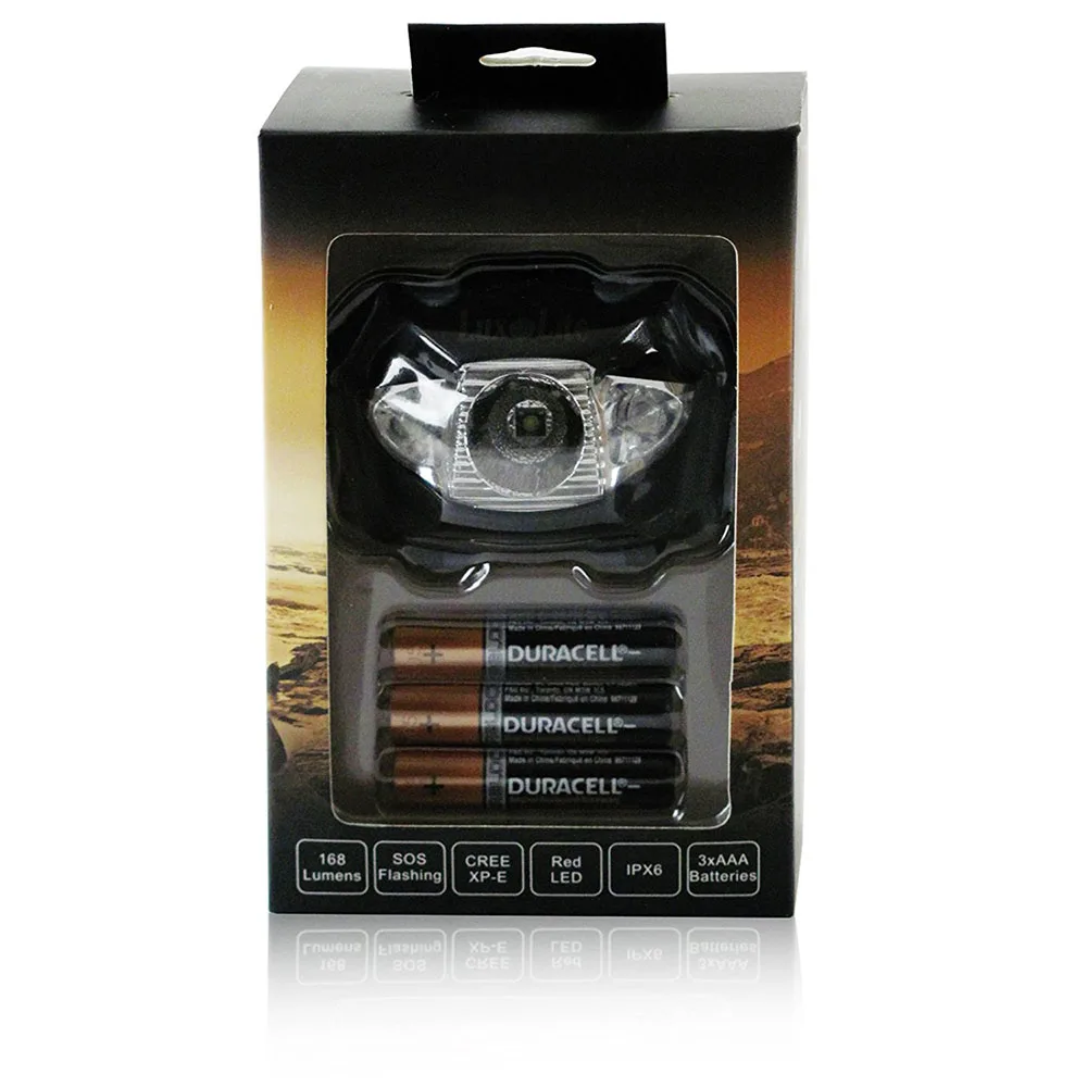 
Head Torch Long Lasting Battery Life Powerful 168 Lumens Spotlight Led Headlamp 