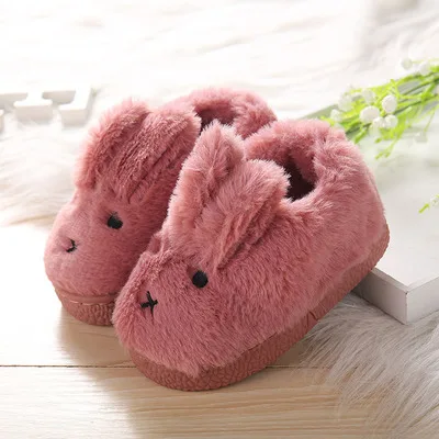 Новые детские хлопковые тапочки, зимние милые Нескользящие теплые детские тапочки для мальчиков и девочек