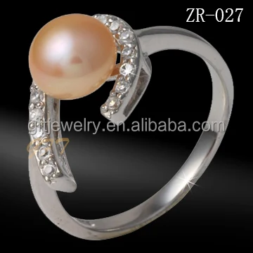 Professional Factory silver jewelry 925 silver ring with water fresh pearl