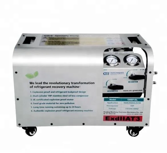 
R1234YF/R290/R32/R600A Explosion Proof refrigerant recovery/reclaim/vacuum machine freon R600 CMEP-OL for A/C system 