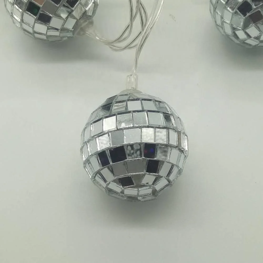 Battery Operated Led Light White color Silver Disco Ball Light For Holiday Party Wedding Decoration Led Ball Light