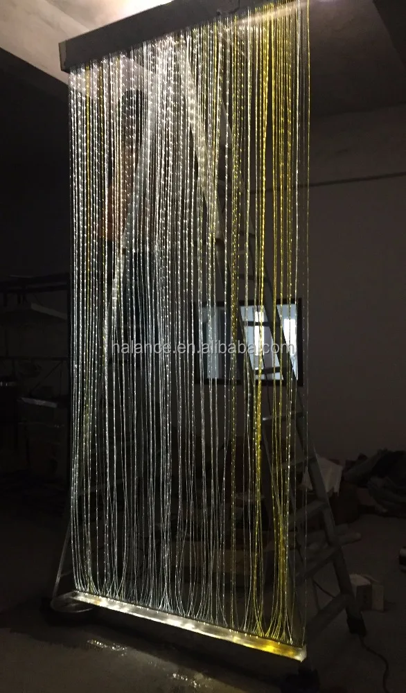 Bridge artificial waterfall water curtain and twinkle fiber curtain outdoor water fountain