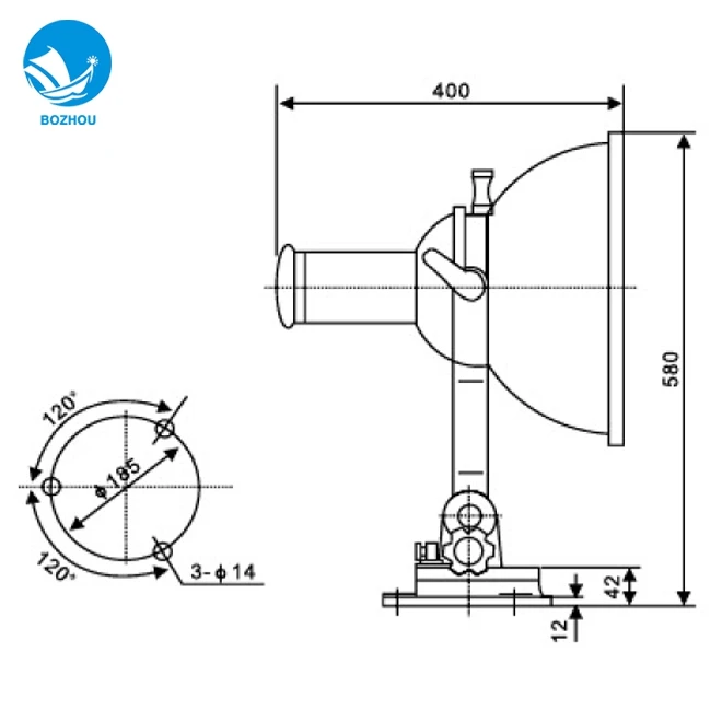 TG7 Marine steel search light outdoor spot light