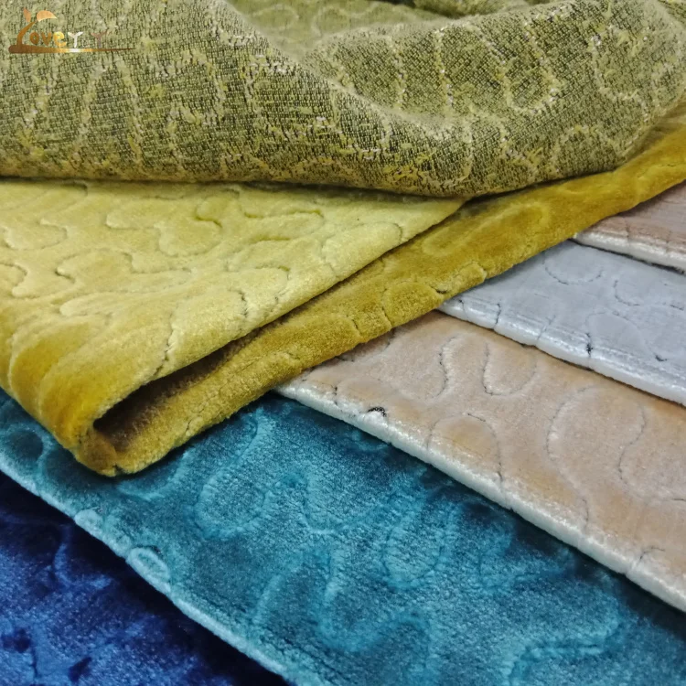 
Luxurious curtain jacquard cut velvet fabric advanced villa sofa fabric 