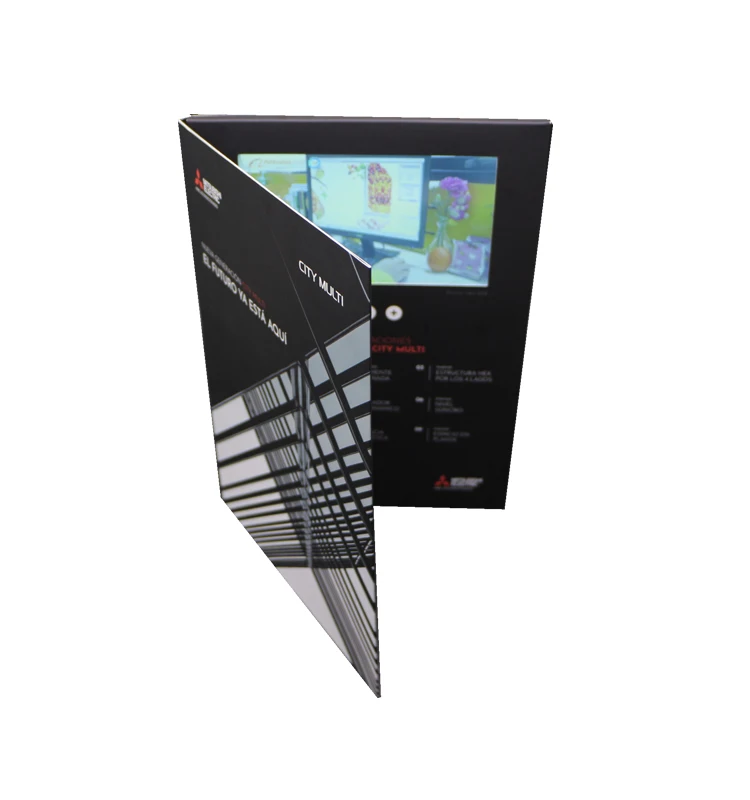 
Amazon hot selling A4 7inch video greeting brochure card 