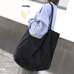 Wholesale Vintage Private Label Corduroy Tote Bag Women New Design Shoulder Beach Bag