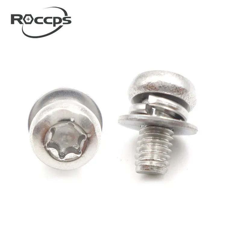Винты из нержавеющей стали с наконечником torx, с пружинной шайбой и плоской шайбой