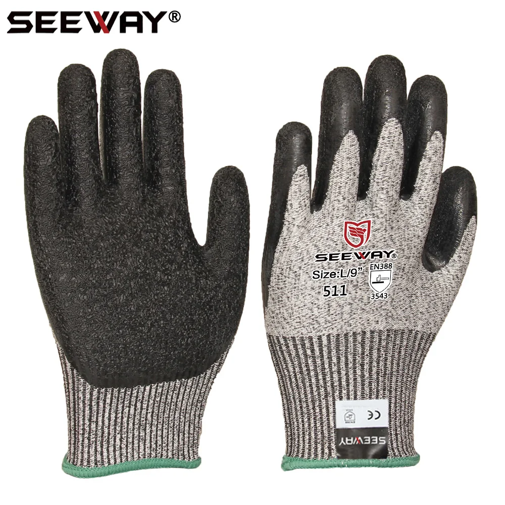 Cut Resistant Gloves Level 5 Protection Latex Coated