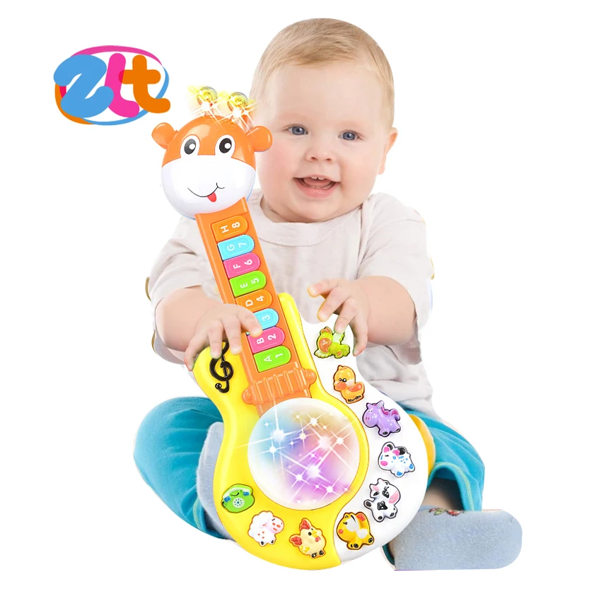 Electric plastic educational musical toys for kids guitar