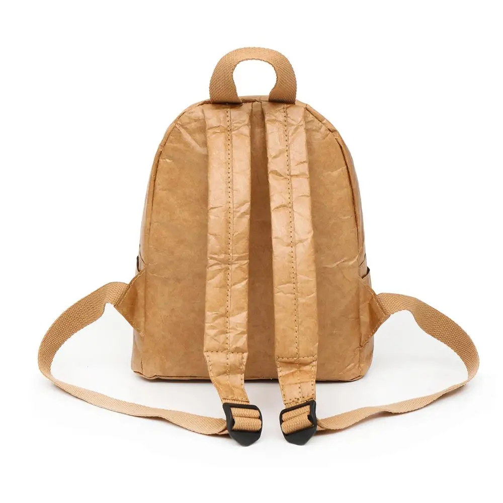 Casual environmental kraft paper bag washable waterproof tyvek paper backpack