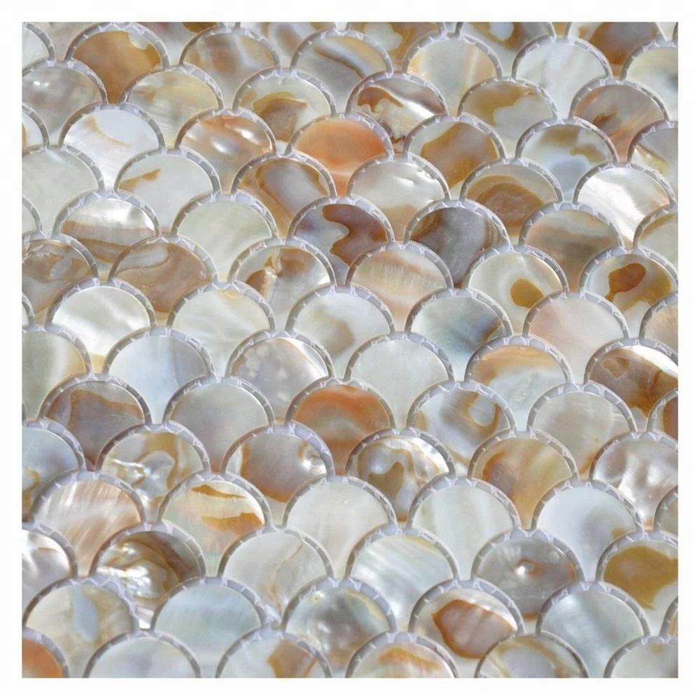 Уникальный мозаичный плинтусных плитках и морских раковин мозаика дизайном рыбьей чешуи