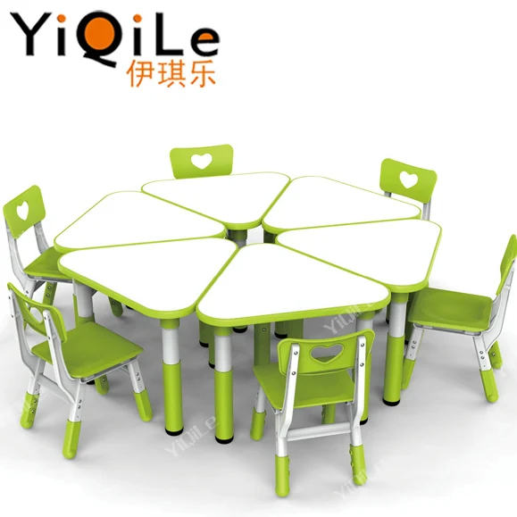 Small triangular plastic table children furniture classroom tables