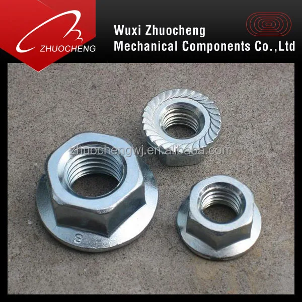 Carbon steel DIN6923 hex flange nut