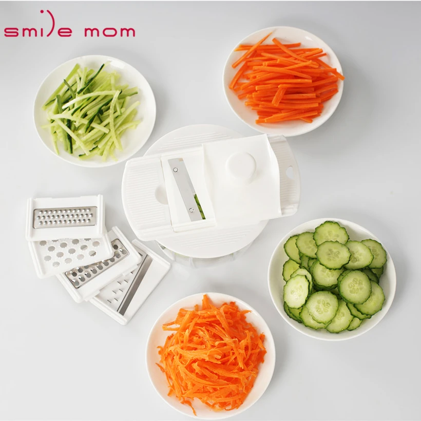 Smile mom 2 in 1 Plastic Kitchen 900ml Hand Mixing Egg Vegetable Garlic Swift Pull Food Chopper With 5 Blades Pulling Chopper