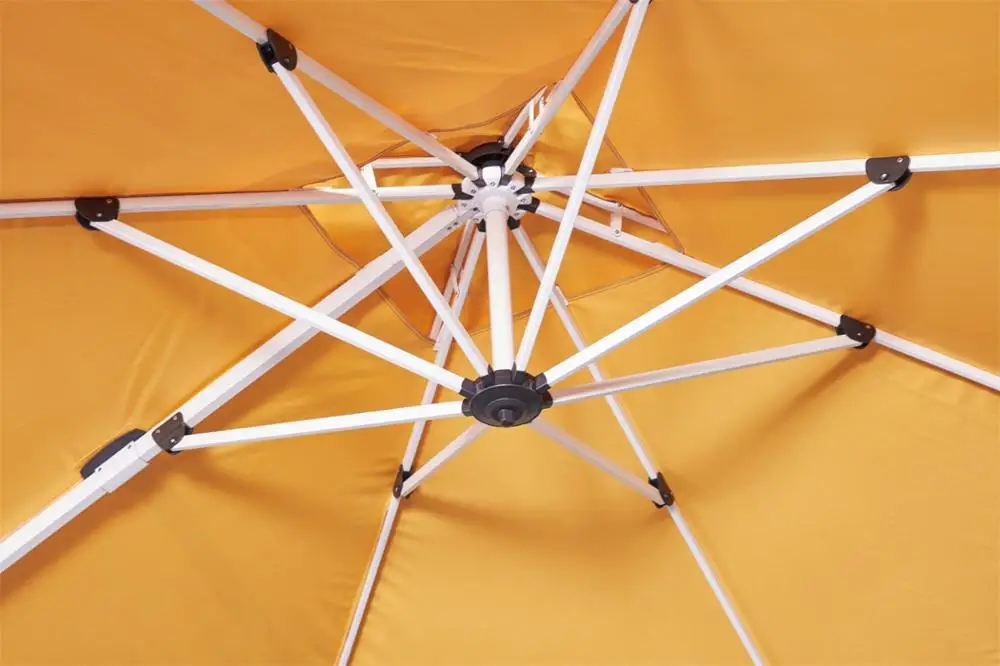 2.5 x 2.5m 3x3m Patio Offset Parasol Umbrella Cantilever Hanging Sun Shade Canopy Shelter 360 Rotation with Cross Base