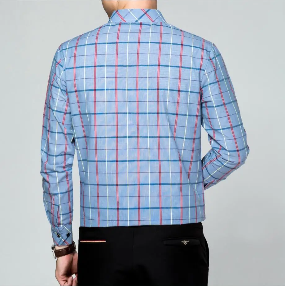 High Grade Classic Pure Cotton Long Sleeve Plaids Shirt For Men