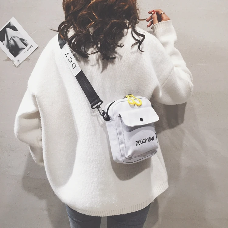 Custom Ladies Messenger Shoulder Bags Popular Small Vintage Mini Phone Nylon Sling Bag for Girls Teenagers