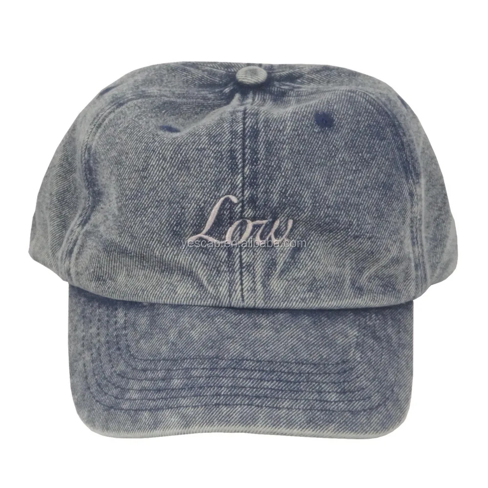 Китайская джинсовая шапка Папа из 100% хлопка, промытая Кепка для гольфа, ваш собственный дизайн по индивидуальному заказу