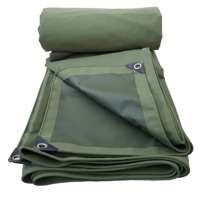 High Quality Green Organic Silicon Hurricane Tarps Canvas