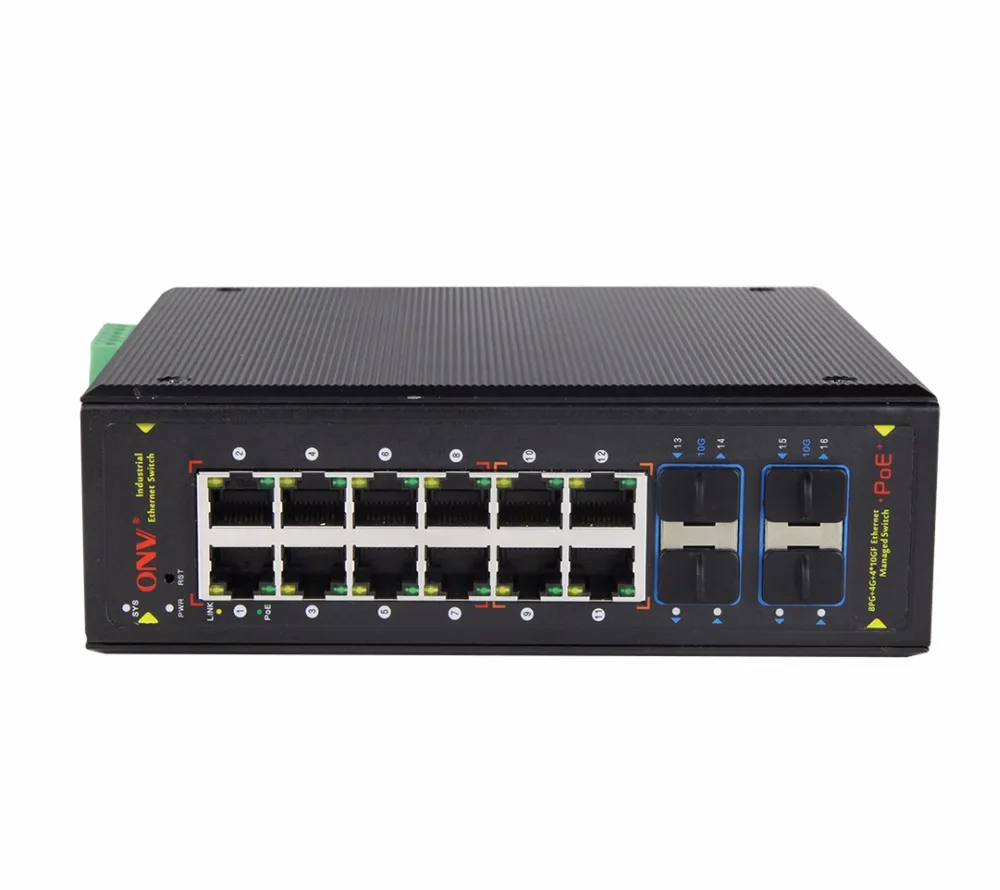 16CH промышленный коммутатор питания через Ethernet 16 CH Безопасность для
