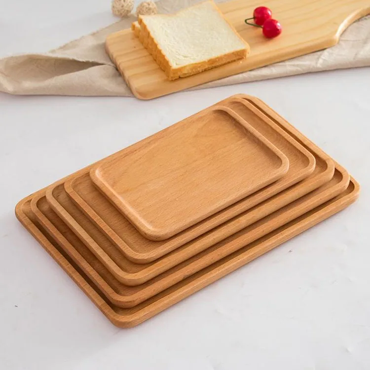 Professional customization wooden dining plates beautiful beech wood plate for home restaurants