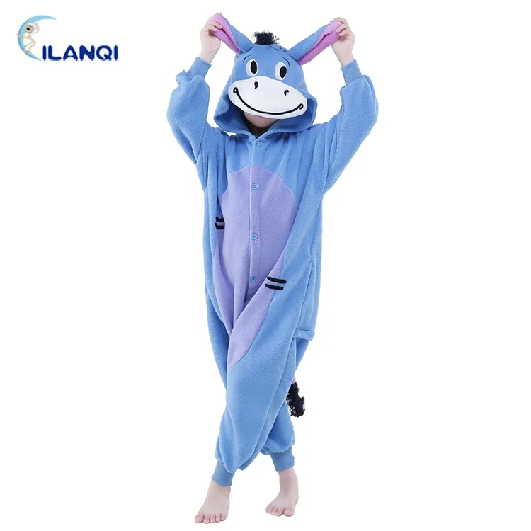 
Blue donkey onesie animal cosplay costume pajamas for children 