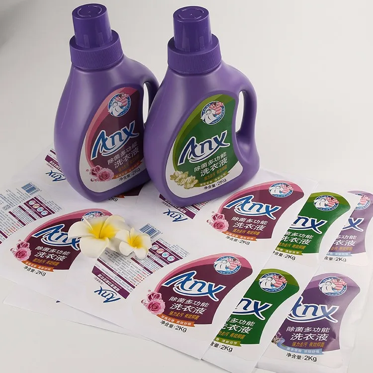 Custom waterproof adhesive stickers shampoo liquid soap bottle shower foam private daily label design