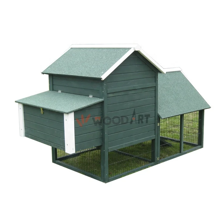 Wooden easy clean gallinero large wooden chicken coop with nesting box