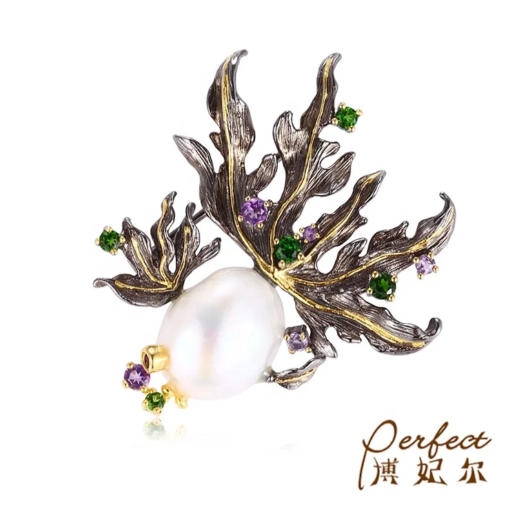 Fashion Handmade Radish Design 925 Sterling Silver Brooch For Women
