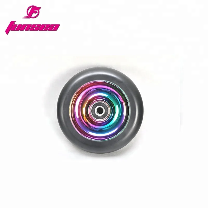 Customizable Multicolor new design RX-FSW-01 OEM 100mm Logo PVD Purple/Black adult wide wheel scooter scooter wide wheel