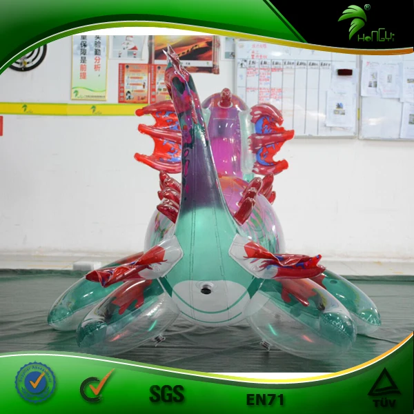 Transparent Inflatable Cartoon Dragon Figure Custom 3d Animation Clear PVC Inflatable Sea Dragon