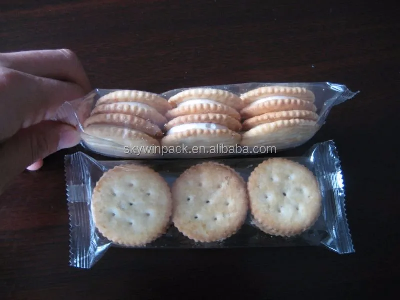 Skywin Manufacturer Automatic Small Ice Cream Filling Biscuit Sandwich Machine With Flow Pack