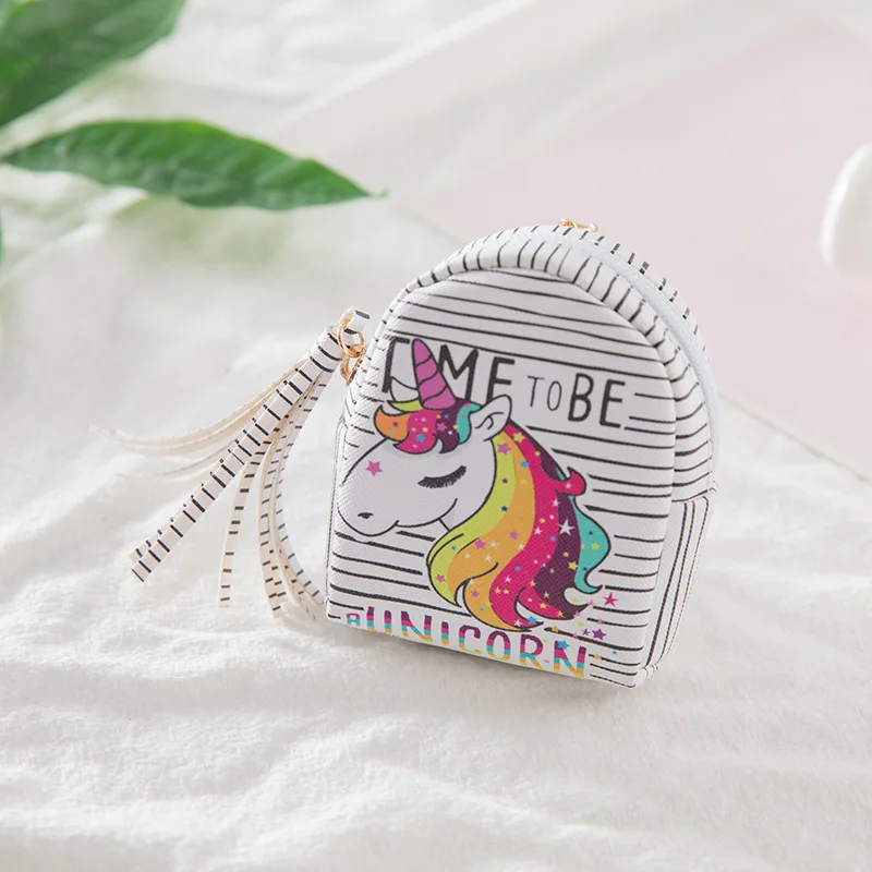 Zipper Leather Money Wallet Hologram Girls Change Unicorn Coin Purse Wallet Horse  Children Credit Card Holder Money Pouch Bag