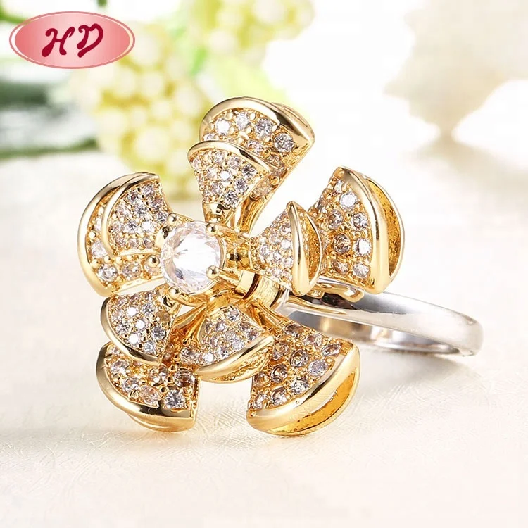 Dubai Rings Jewelry Women Engagement Gold Rings Design For Women