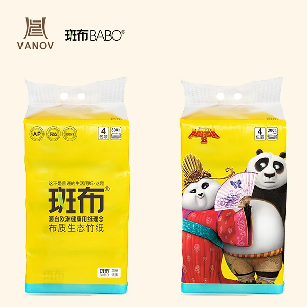 
3 ply 100 Count Facial Tissue pack bamboo pulp made highly absorbent brown color 