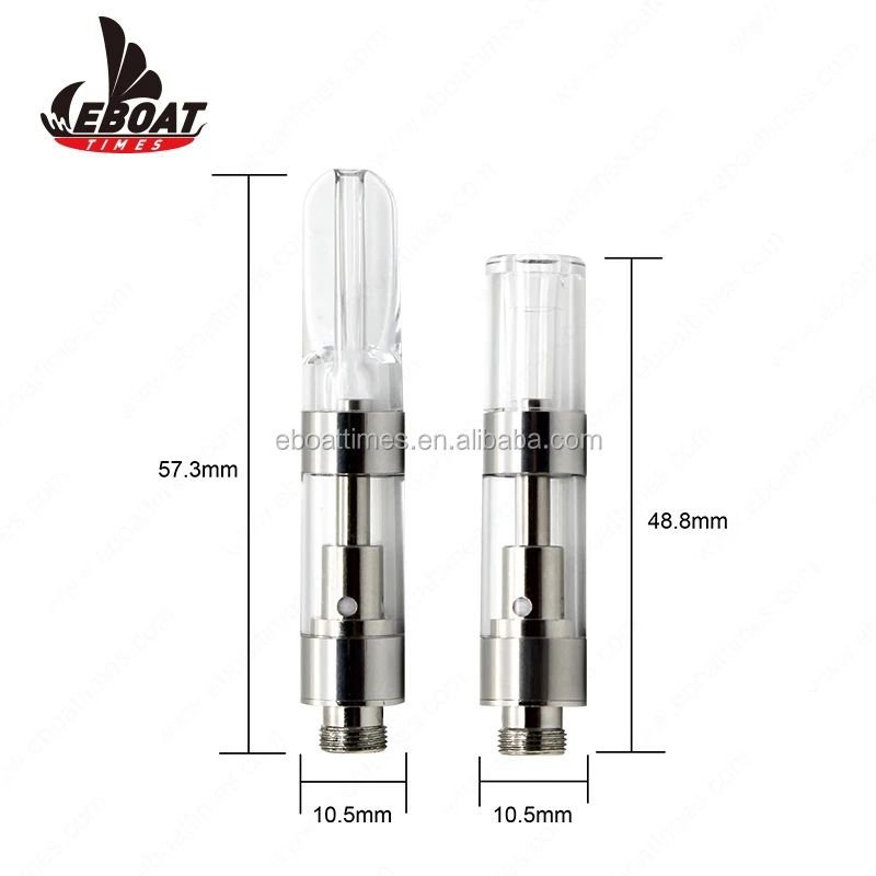 EBOAT Best-Selling 510 0.5ml 1ml Glass Empty Vape E Cigarette CBD Oil Ceramic Coil Atomizer Cartridge CBD Vaporizer Cartridge