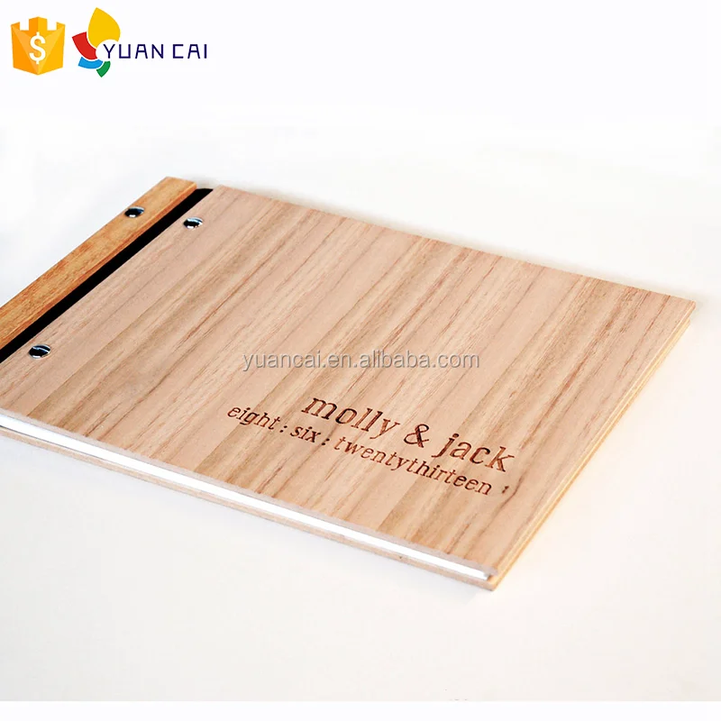 Custom logo new design plywood book cover wooden book Commemorative book