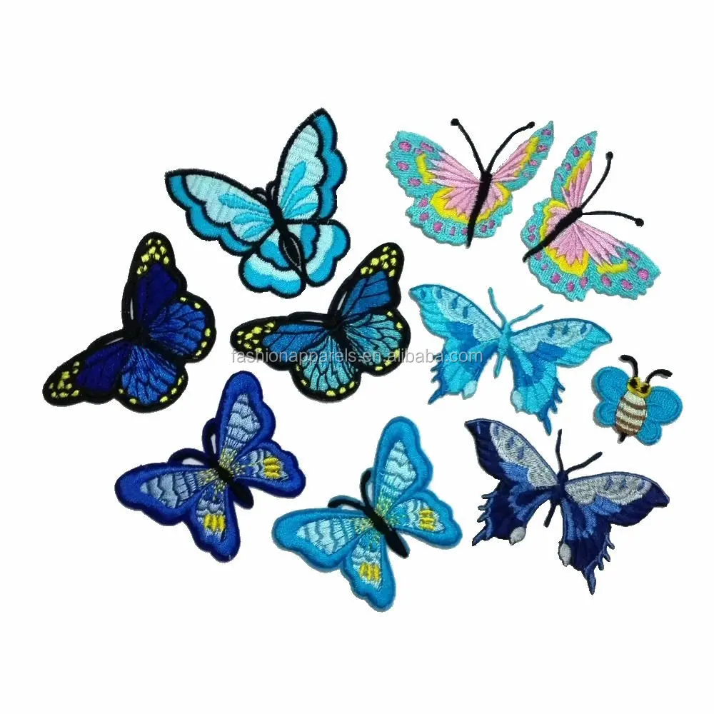 OEM Services Custom Animal butterfly Embroidery Iron Patch