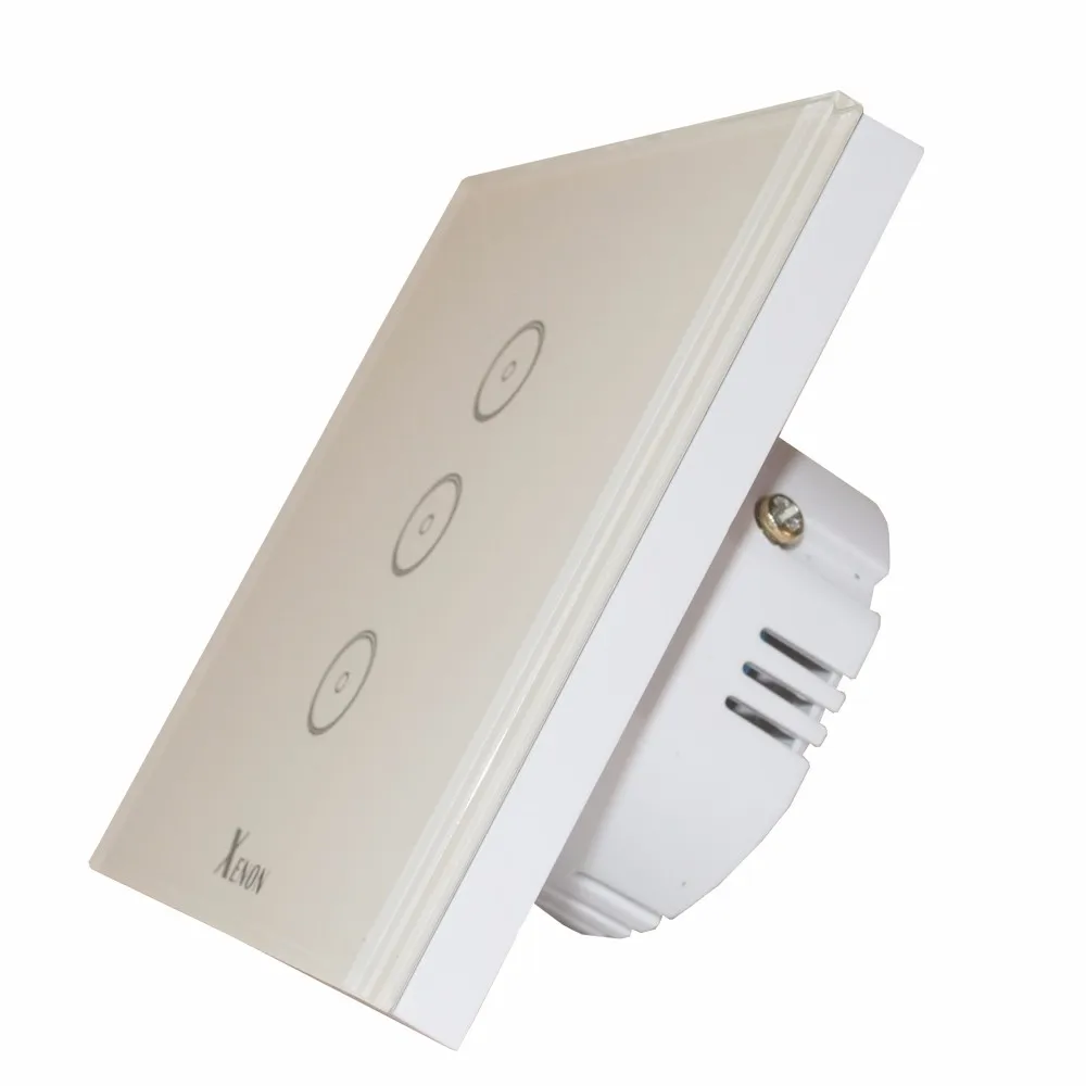 Mobile Phone Wireless Remote  Smart Touch Switch Panel Smart Light Switch White 1/2/3 Gang UK Standard