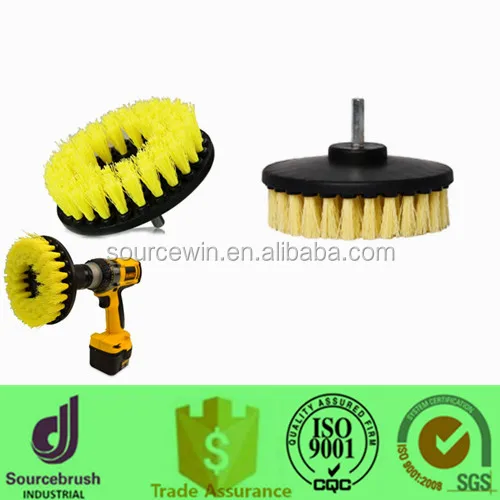 Long Bristle Green Tile and Grout Electric Bathroom 2 inch Drill Cleaning Scrub Brush