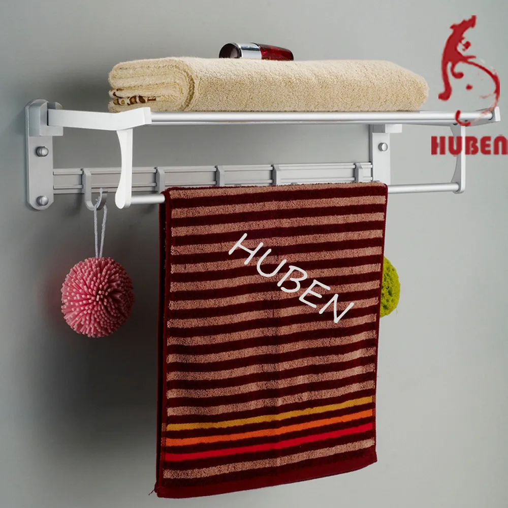 Bathroom wall mounted towel shelf