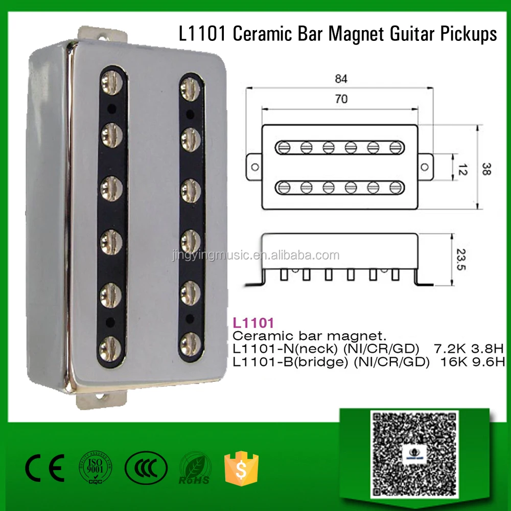 Wholesale Electric Guitar and Bass Pickups Series, L1101 Ceramic Bar Magnet Guitar Pickups