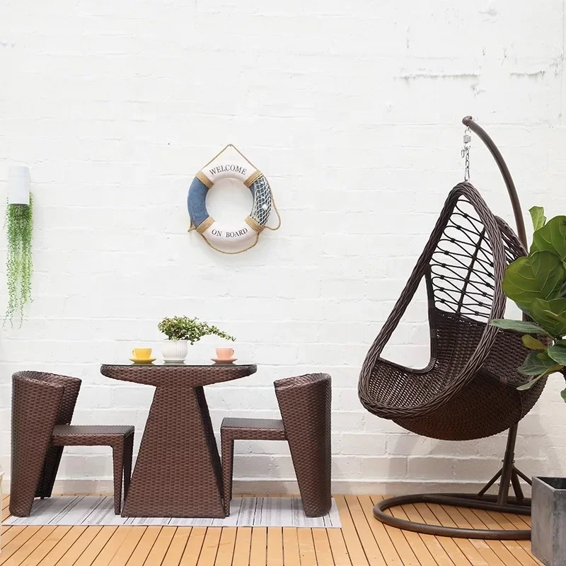 Garden Furniture Rattan 1 Table and 2 chairs Z320 good quality storage table