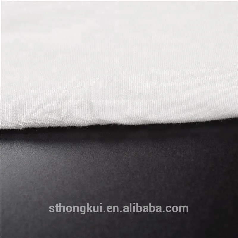 Plain white cotton fabric/cotton spandex single jersey knitted fabric for hometextile