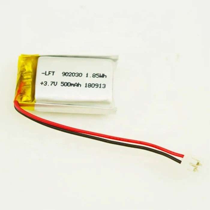 A quality 902030 500mAh lipo 3.7v li-ion rechargeable batteries with connector