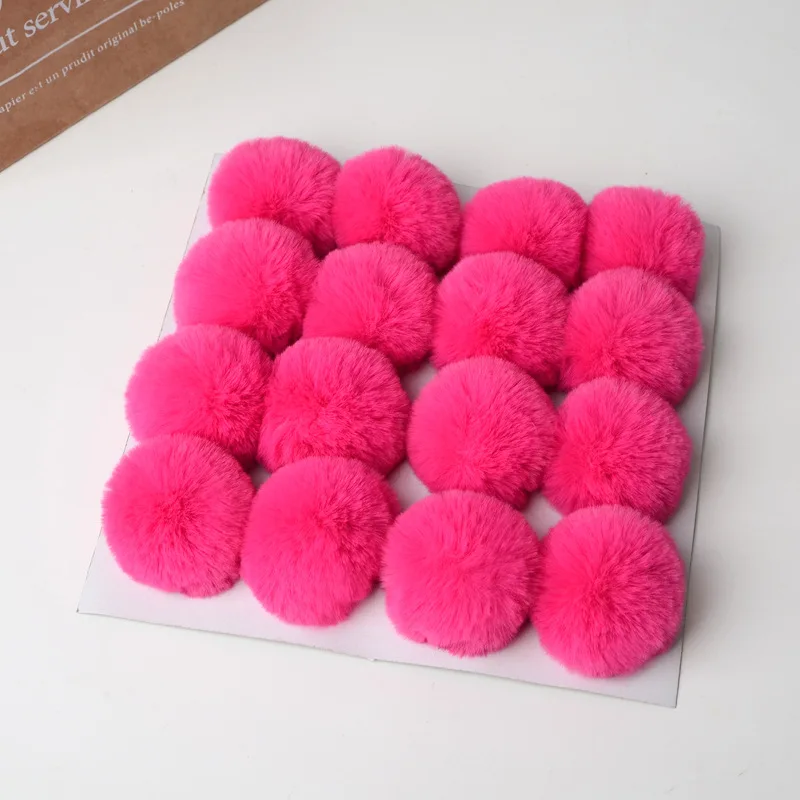 China Supplierartificialfur 8cmlongor shorthairplush faux fur pom pom fake furball Imitation rabbit hair ball  Wool ball