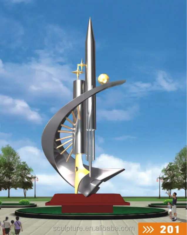 Современная наружная скульптура из нержавеющей стали для украшения сада